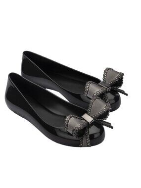 Girl - 3 - NIB Mini Melissa Sweet Love Ballet Slipper Black
